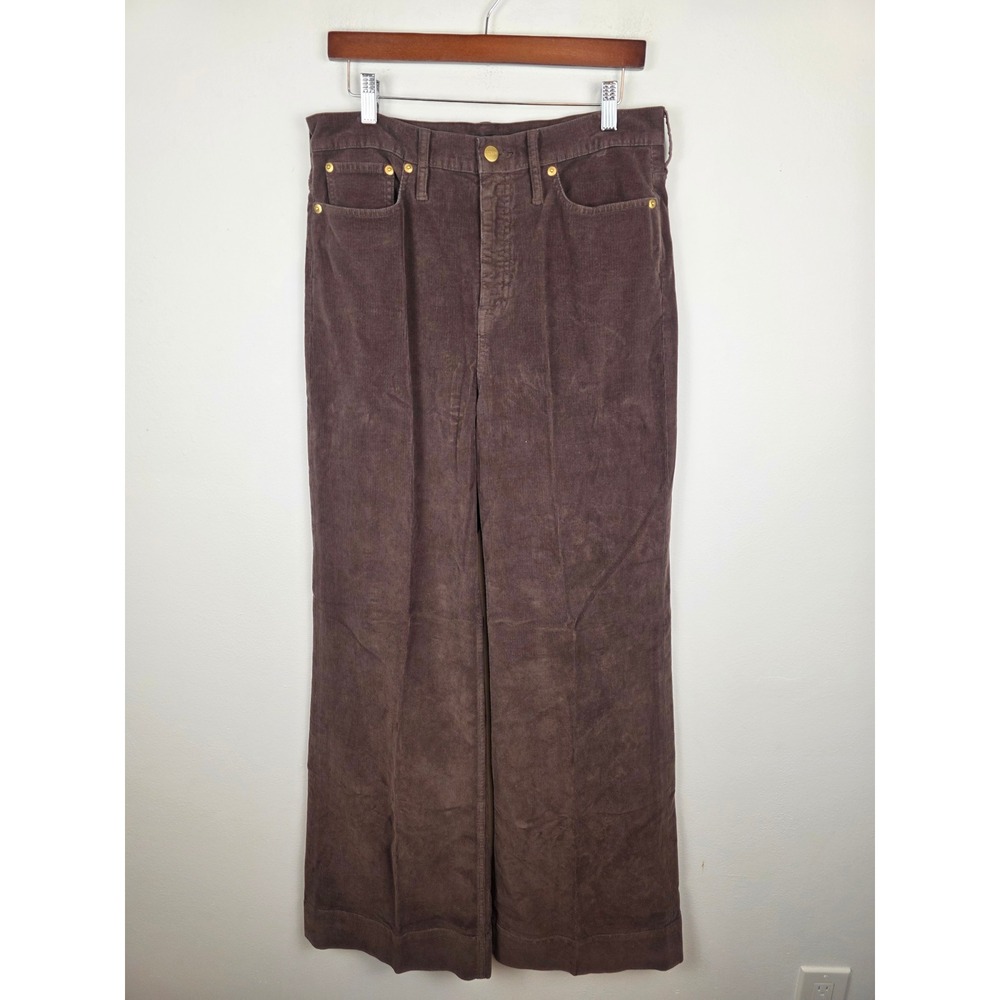 J.Crew NWT Brown High Rise‎ Wide Leg Corduroy Pants Tall 30T BT931
